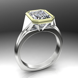 2.5 Carat Emerald-Cut Diamond Engagement Ring, Egyptian/Art Deco Design