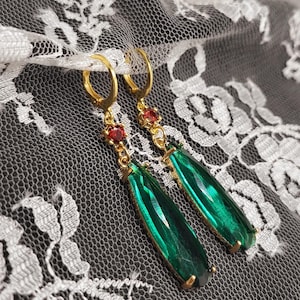 Howl&#39;s Moving Castle Earrings: Gold, Handmade, Cubic Zirconia, Anime Jewellery