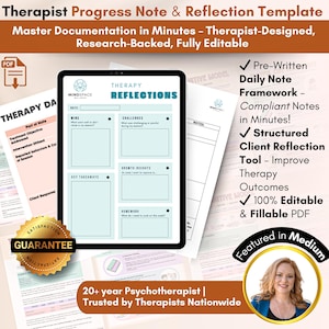 Therapist Notes Templates Bundle, Therapy Documentation Forms Clinical Forms Mental Health Intervention Notes Therapy Progress Note Sheets