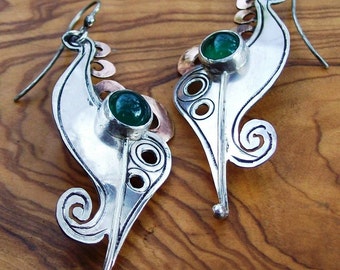 WOMAN'S BODY - Silver Earrings with stone