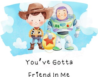 Toy Cowboy & Spaceman PNG: "You've Got a Friend" Clipart (Digital Download)