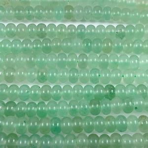 4x6mm High Quality Genuine Natural Green Aventurine Smooth Rondelle Beads 15.5&quot; Strand