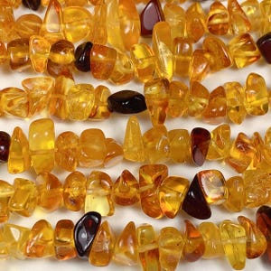 5-11mm 15” Natural Deep Gold Honey Yellow Cherry Red Cognac Baltic Amber Chip Nugget Irregular Beads Strand  DIY Jewelry