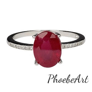 Natural Ruby ( Heated Filled) Engagement Ring,Delicate  Ring, Wedding Bridal Ring, Anniversary Promise Ring Solid 10k 14k 18k Sterling silve