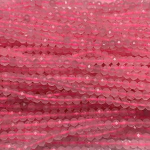 Grade AAA Genuine Natural Pink Rose Quartz Faceted Round Beads 15.5&quot; Strand 2mm 3mm 4mm