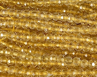Grade AAA Genuine Natural Clear Clean yellow Citrine Faceted Round Beads 15.5&quot; Strand 2mm 3mm 4mm very high quality
