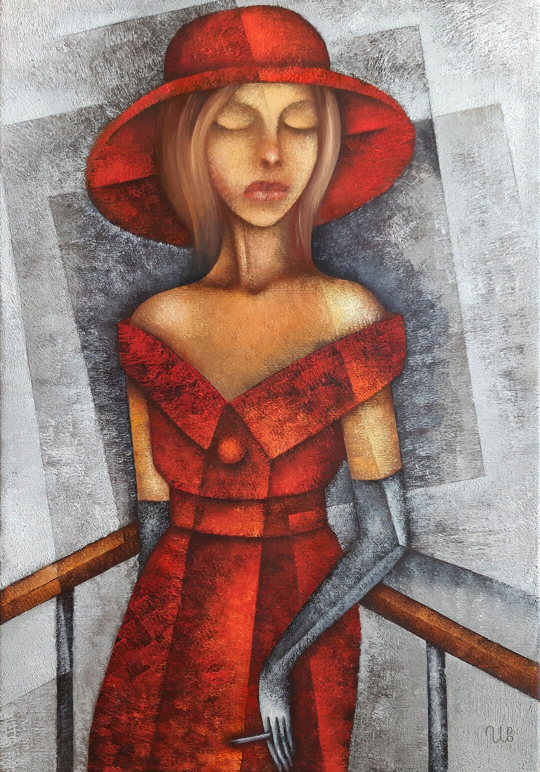 On a Balcony by Eugene Ivanov. Original Modern Painting Best Etsy