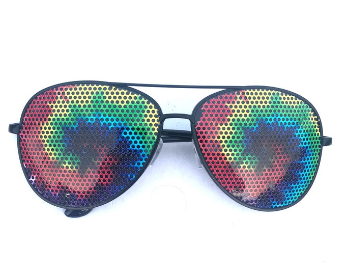 Tie Dye Spiral Graphic Aviator Sunglasses, other styles available!