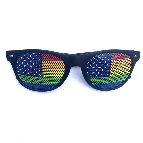 Occhiali da sole Occhiali bandiera arcobaleno gay pride bandiera Novità a Forma di Occhiali Unisex NUOVO