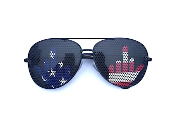 stars and stripes american middle finger graphic aviator sunglasses (other frame options avaible)