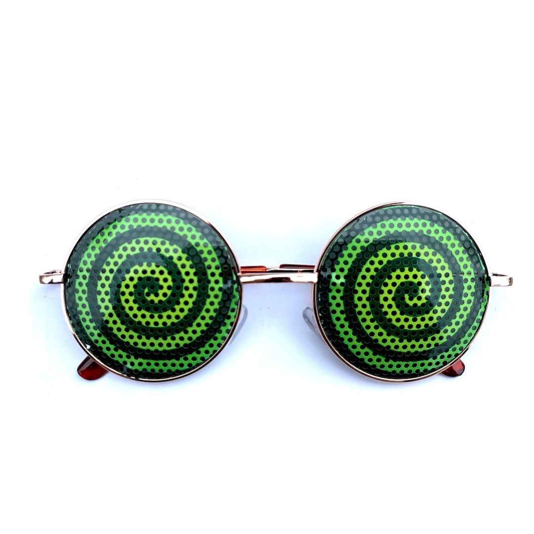 Green Hypnotic Swirl Round Sunglasses - Etsy