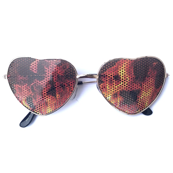 heart shaped aviator glasses