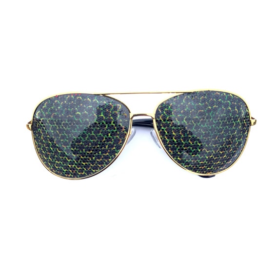 Faux Googly Eye Graphic Aviator Sunglasses