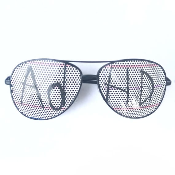ADHD School Writing style Graphic Aviator Novelty Sunglasses