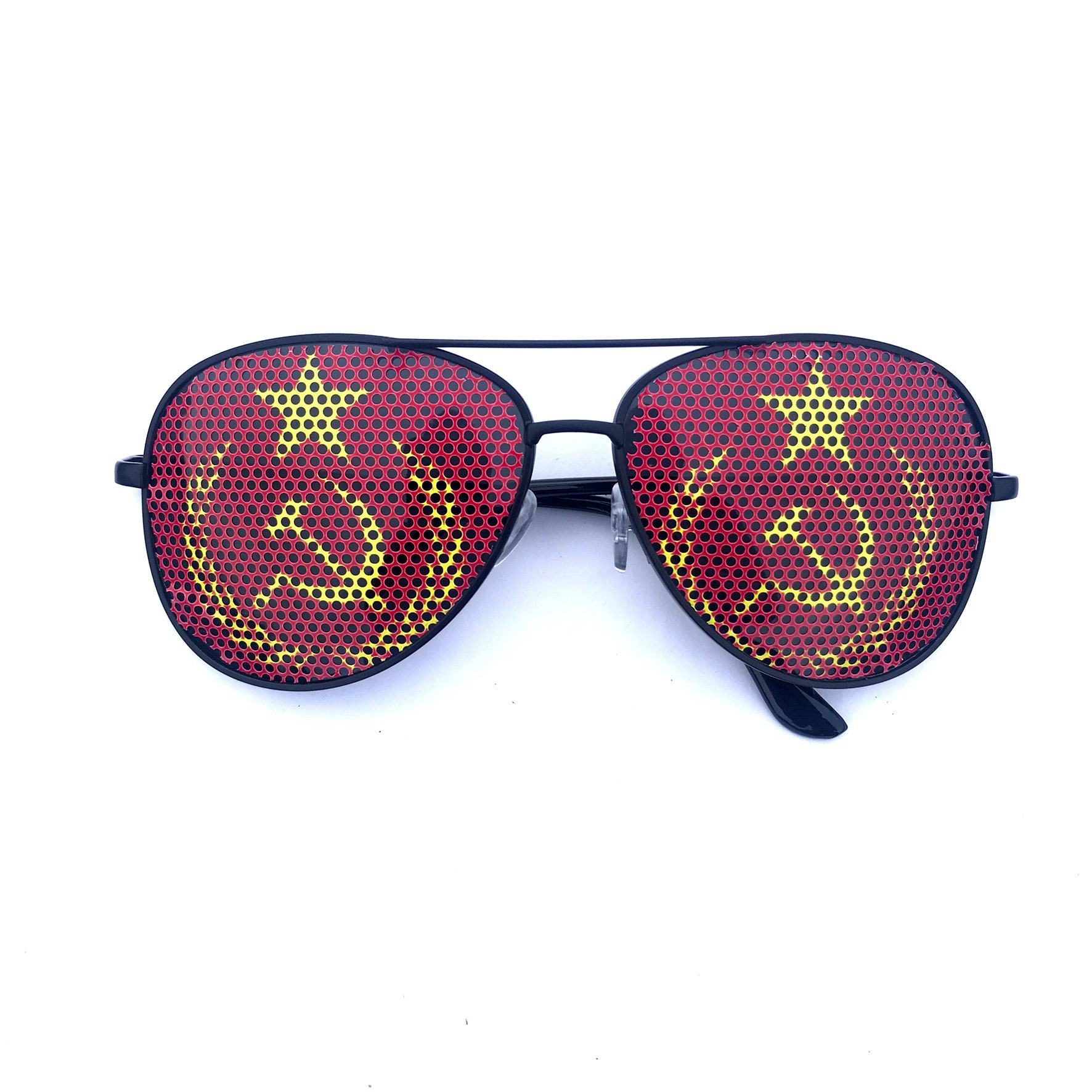 Soviet Russian comunist flag graphic Aviator framed sunglasses, other  styles available also