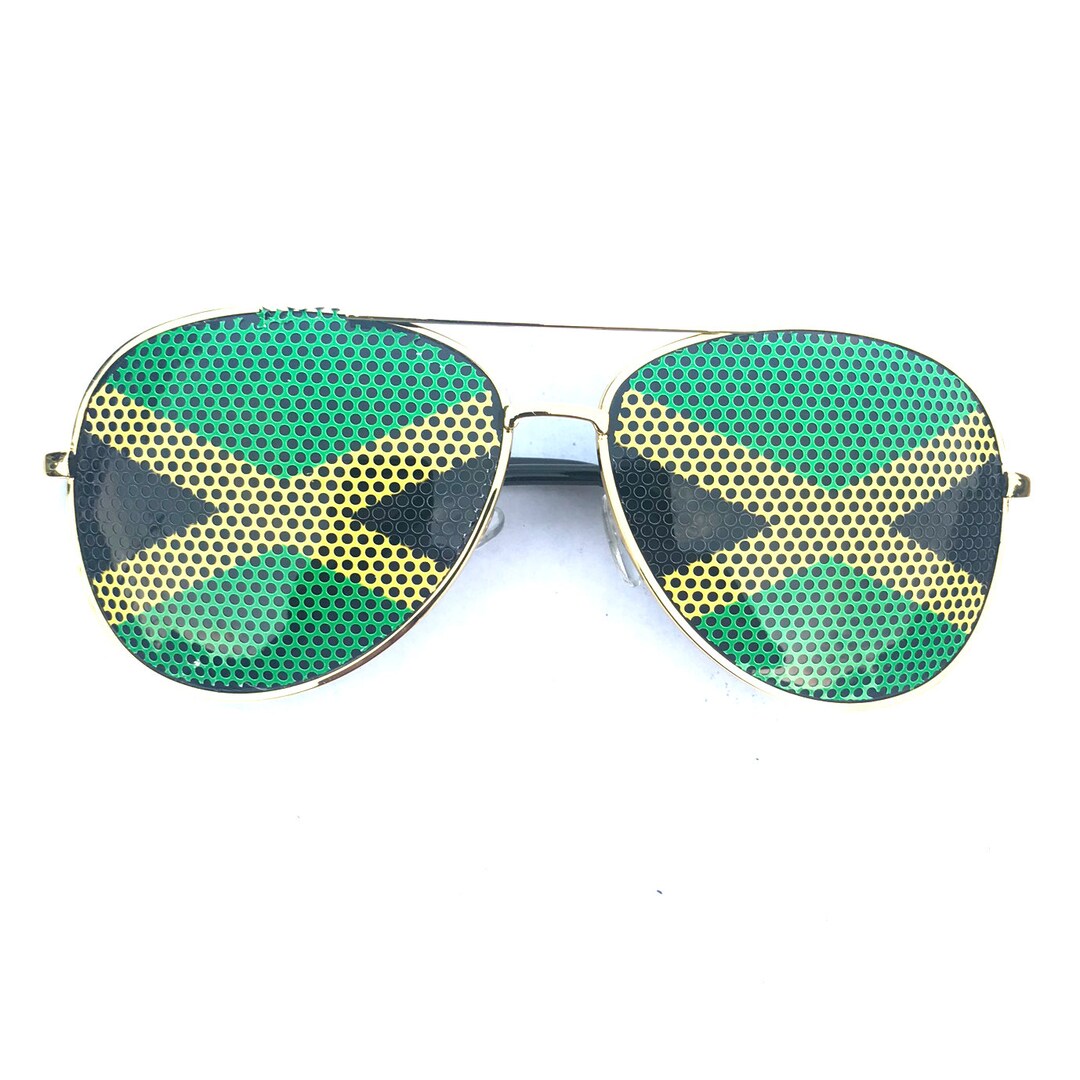 Jamaican Flag Graphic Aviator Sunglasses other Styles Etsy