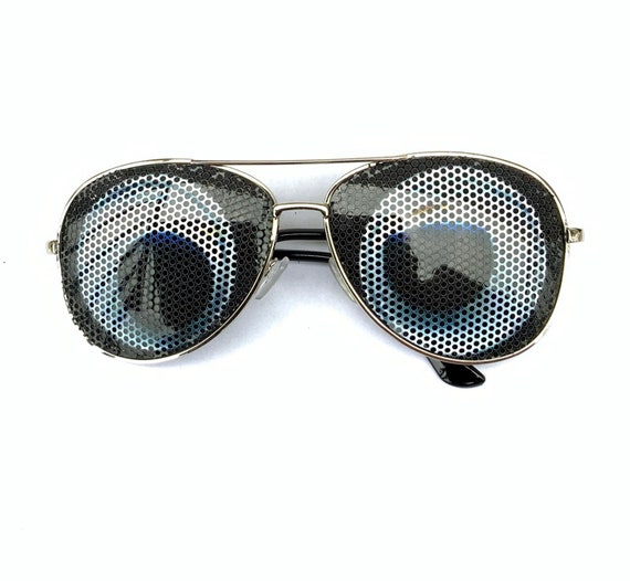 Faux Googly Eye Graphic Aviator Sunglasses -  Denmark