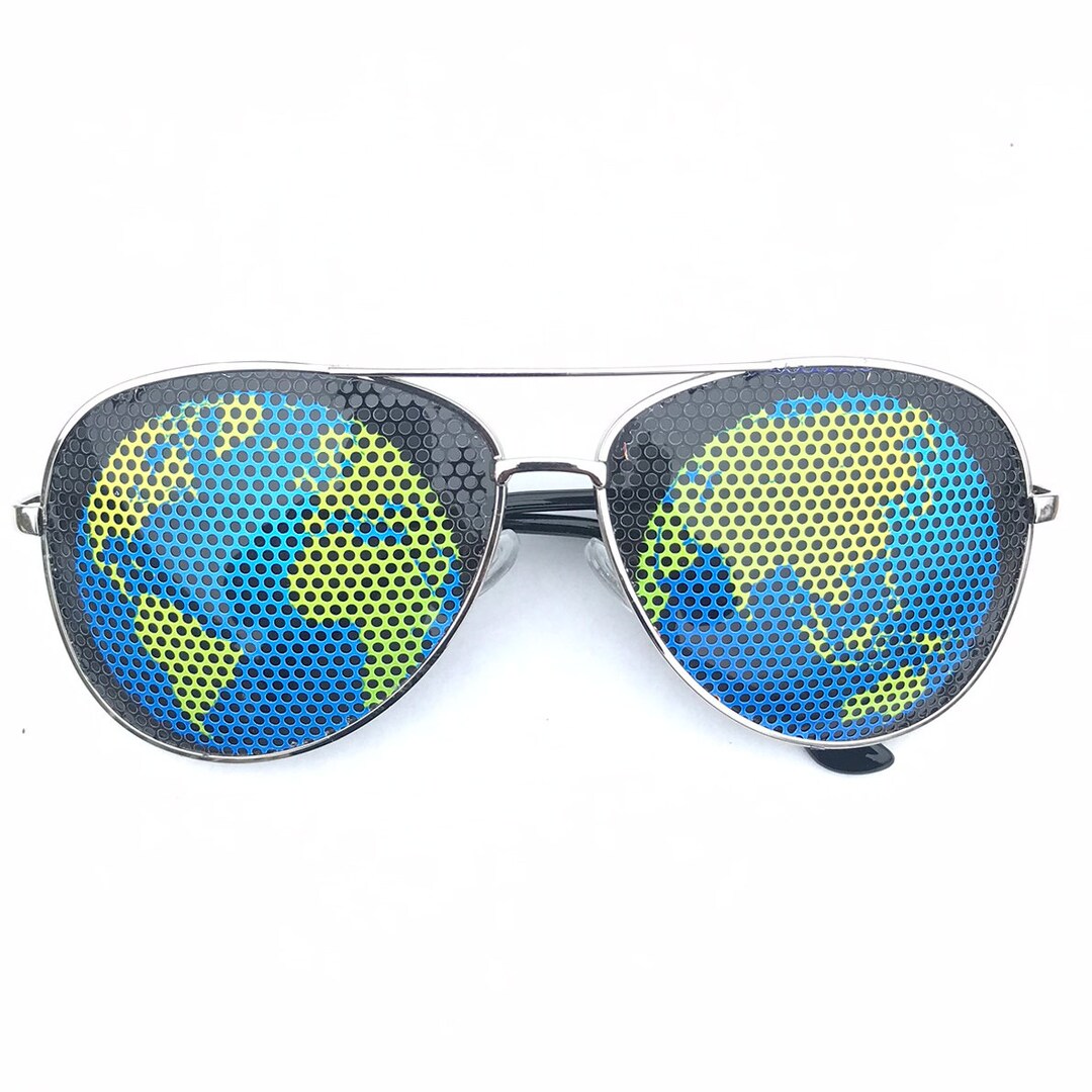 Earth Graphic Aviator Sunglasses other Styles Etsy