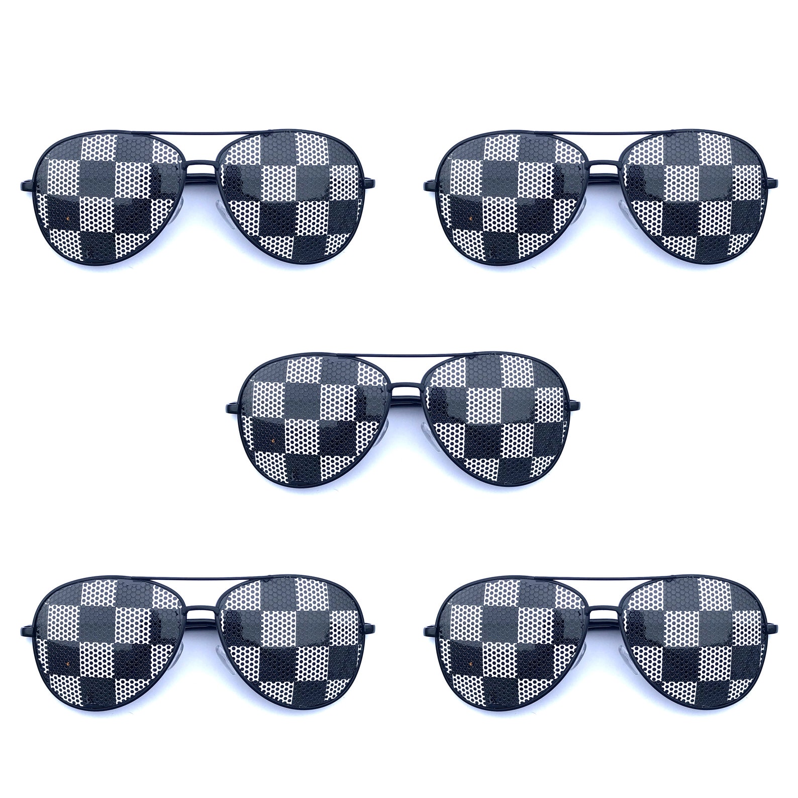 Black & White Checker pattern Graphic l Sunglasses 5-Pack | Etsy