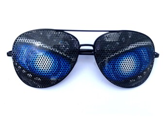 Black Glasses Wrap Around Sunglasses UV400 Cyclops Fancy Dress Cyborg Robot Black Glasses Wrap Around Sunglasses UV400 Cyclops Fancy Dress Cyborg Robot