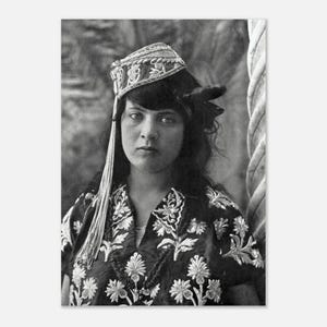 Poster semi-brillant de femme juive tunisienne | juif, art vintage, judaïque, hébreu, Israël, mizrahi, histoire juive, photo vintage, israélien