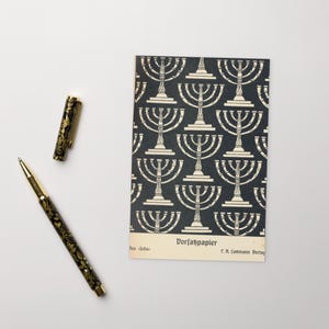 postale vintage de Menorah | Histoire juive, ashkénaze, juif, Hanoucca, art juif, carte postale ancienne, Shabbat, étoile de David, hébreu, chaï