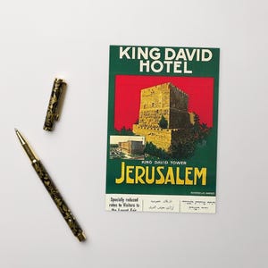 King David Hotel Postcard | Jerusalem, Israel, Israeli, Vintage Postcard, Jewish, Jewish History, Hebrew, Israel Decorations, Star of David