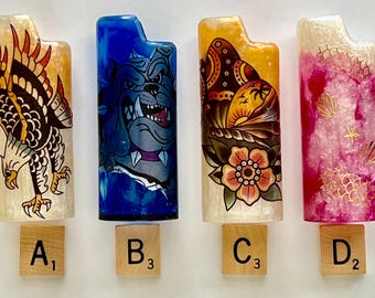 Unique Resin sleeve for Bic disposable lighter