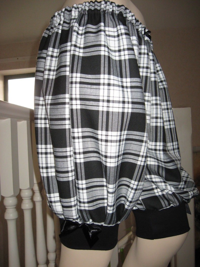 Gothiclolitarock Blackwhite Tartan Check Jopurs Sissy - Etsy