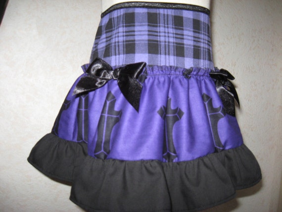 NEW Black Green tartan check Mini skirt Gothic Rock Punk Lolita Party All sizes