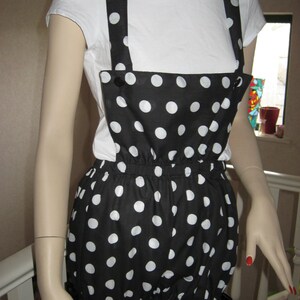 Sequoia Unique adult  Black,white polkadot spotted  Dungarees,Bloomers,Pantaloons,Sissy Lolita Shorts,retro,dance festival party
