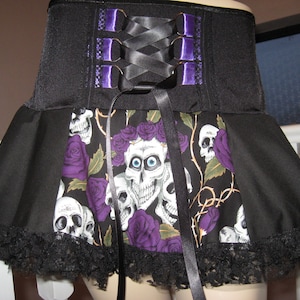 NEUE schwarz, lila rosa, weiße Schädel Uhren Korsett Tutu Rock Lolita, Rock, Punk, Gothic Weihnachtsgeschenk Steampunk alle Größen Mammutbaum