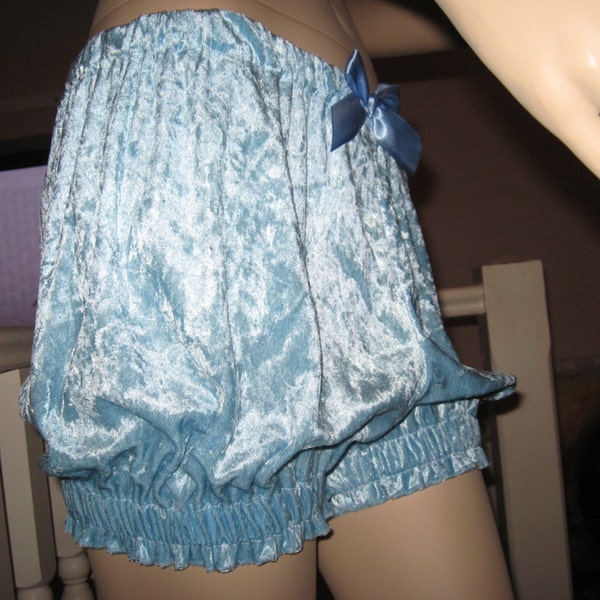 velvet Sissy Shorts Bloomers Pantaloons Sequoia New Blue Black white purple Party Dance Festival Adult Cosplay Hippy