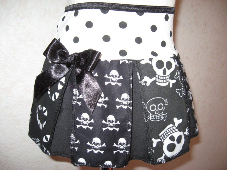 skulls Black,white,mixed ,polkadots,Retro,Rock Lolita, Festival Skirt-All sizes Sequoia New Holiday Roller Derby Pleated Cheerleader Party image 1