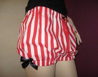 Festival Red white Striped Short Bloomers Sequoia new Red White Black ,Pantalooms,knickers,sissy,lolita ,rock Cosplay adult