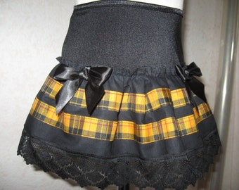 Black,Yellow,Red Tartan Check Frilly lace Skirt,Punk,Retro,Hippy-All sizes,Goth,Rock,Lolita,sequoia