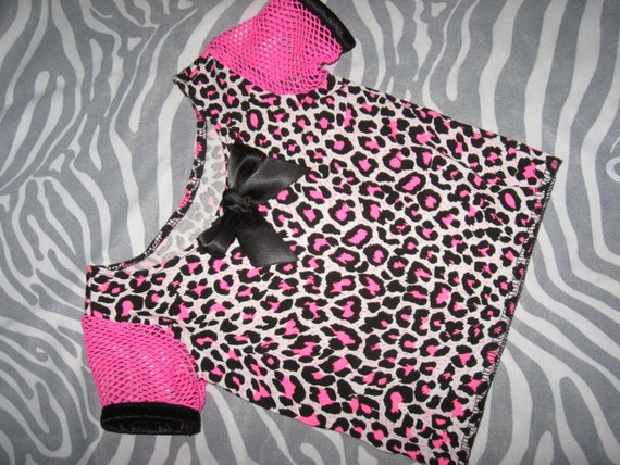 leopard baby outfit Girls Black brown red T-shirt top Bloomers Headband Gift set