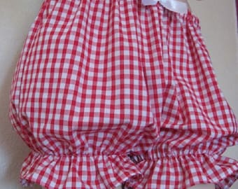 Sequoia Lolita White  Red,black,blue,pink gingham Check frilly Sissy Bloomers Plus sizes 24,26,28,30