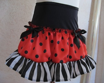 NEW Black,Red,white Polkadot,stripe Frilly Mini Skirt,Punk,Goth,rock All sizes,sequoia