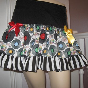 Black red and white vinyl skirt cheap