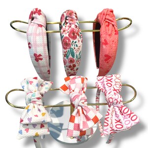 Valentine Headbands, Knotted headbands, skinny headbands, pink headbands