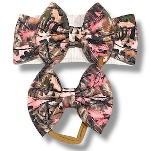 Pink Camouflage bow, pink camo bow, camouflage bow