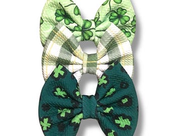 St Patrick’s Day Bows, bows for babies, holiday bow set