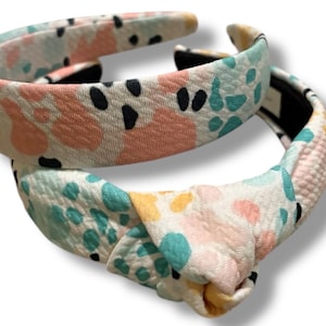Pastel leopard, leopard print headband, knotted headband, animal print knotted headband, classic headband
