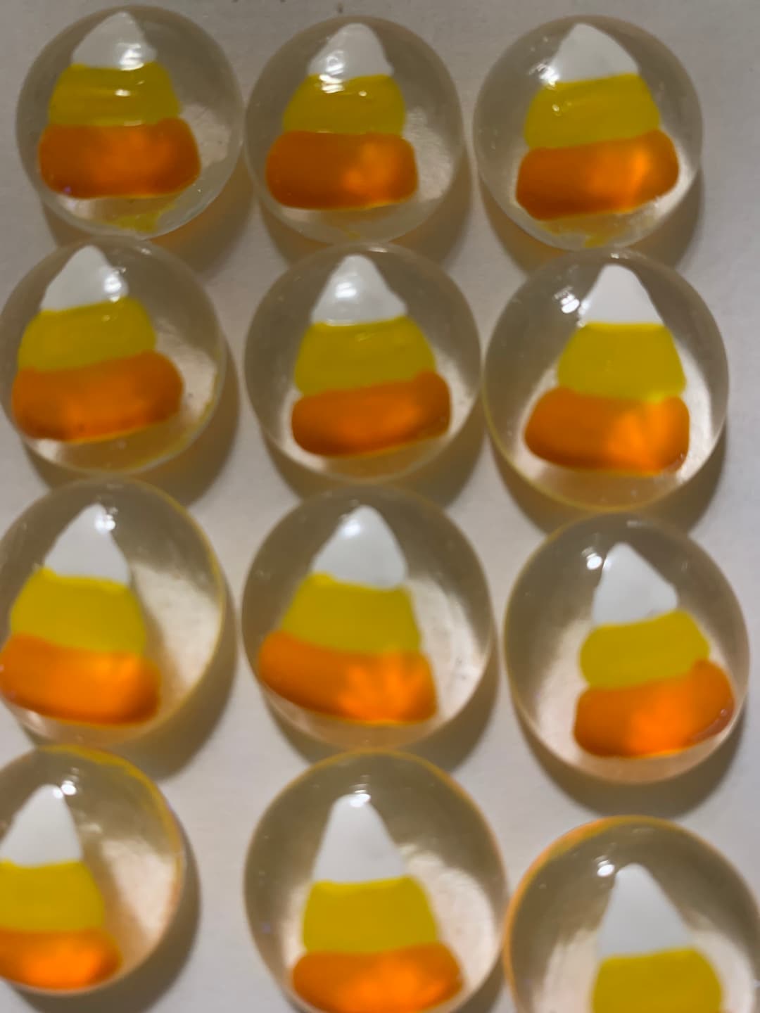 Hand Painted Glass Gems CANDY CORN Halloween Candy Set of 50 - Etsy