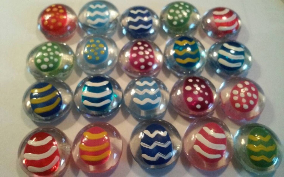 Hand Painted Glass Gems Party Favors Easter Eggs Egg More Colors - Etsy