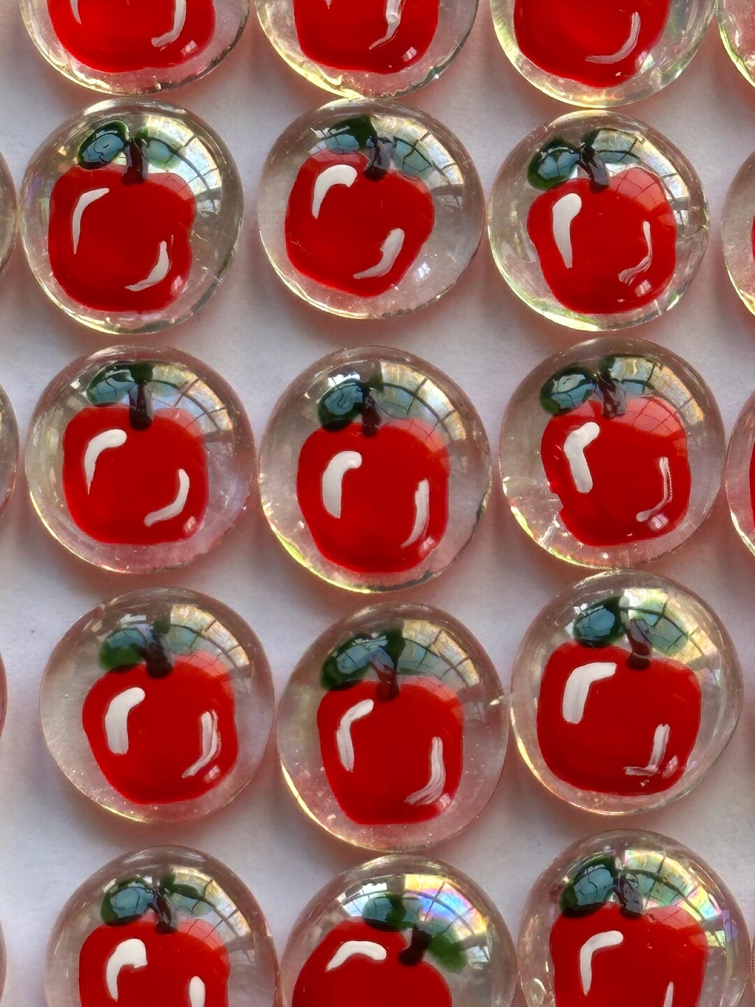 Hand Painted Glass Gems Party Favors Apple Apples - Etsy