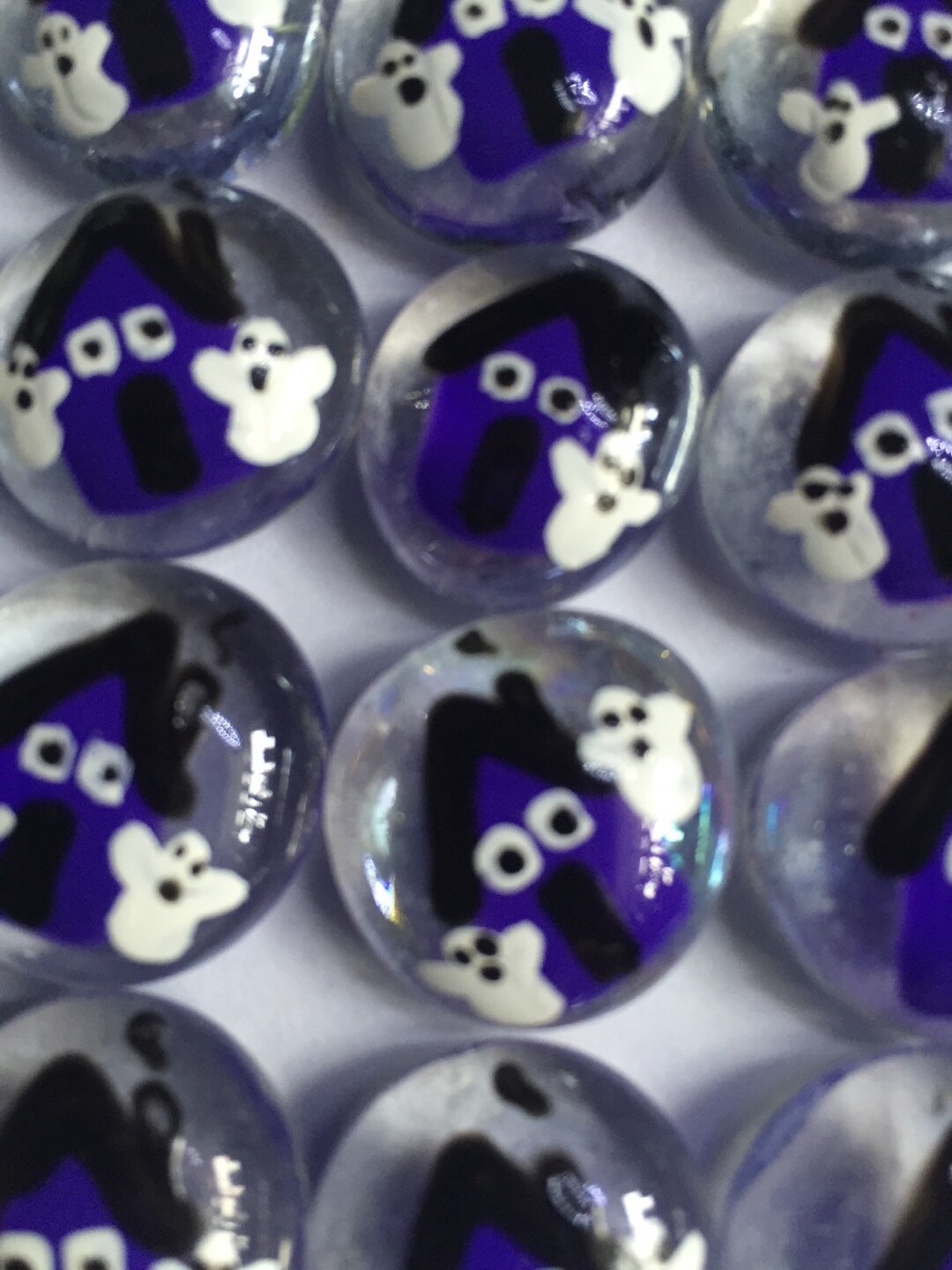 Hand Painted Glass Gems Party Favors Halloween Decorations Haunted ...
