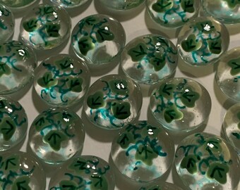 IVY Hand painted Glass Gems party favors  ivy set of 50