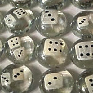 Hand painted glass gems party favors  DICE  mini art